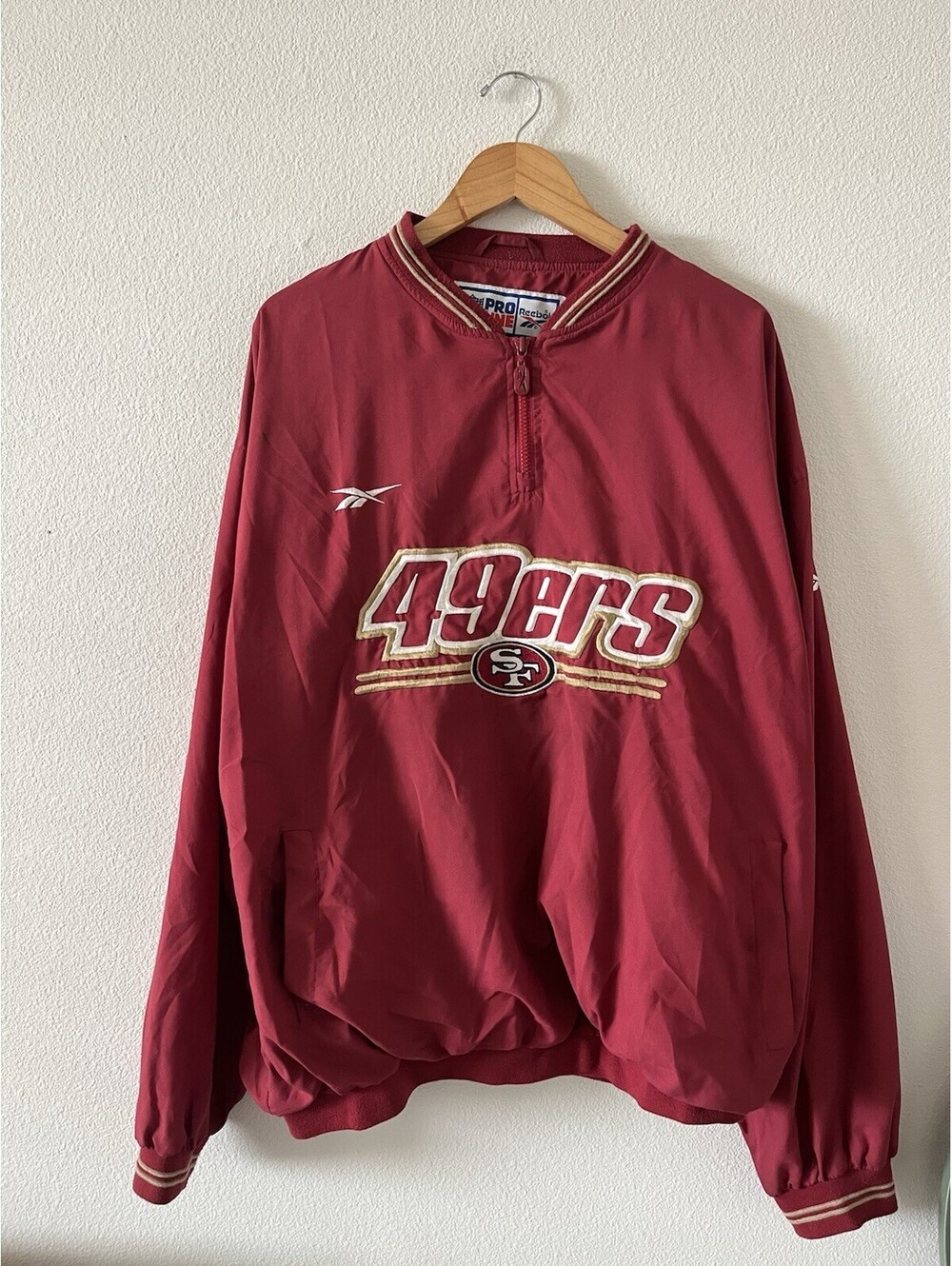 Vintage Reebok NFL Pro Line 49ers Windbreaker Pullover XXL